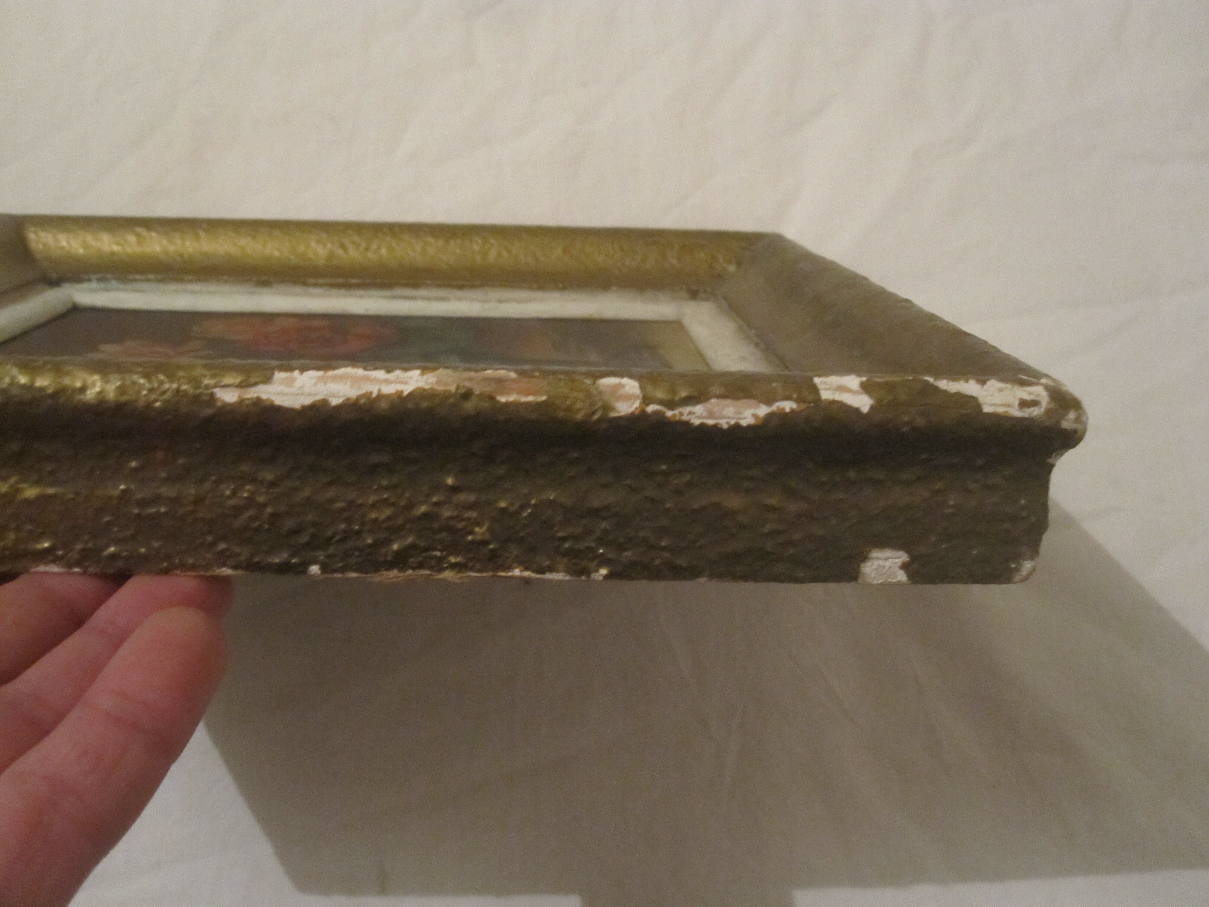 Paint pot flowers signed framework