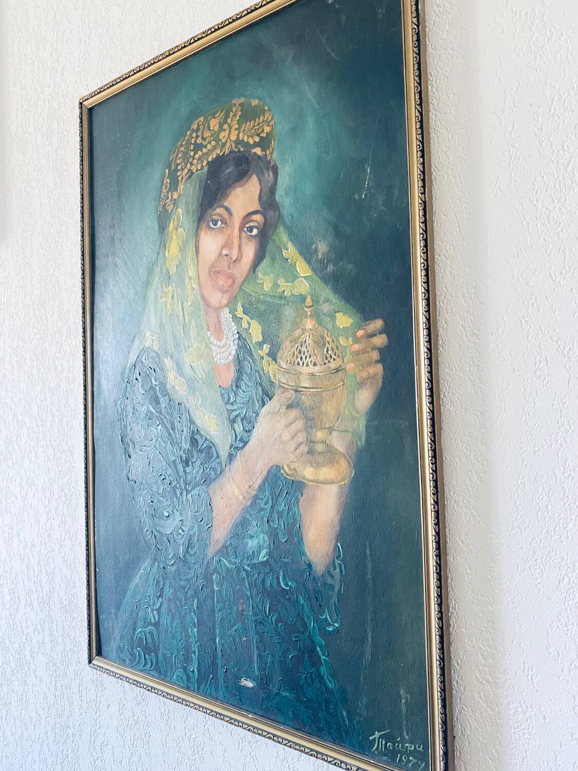 Orientalist painting on cardboard