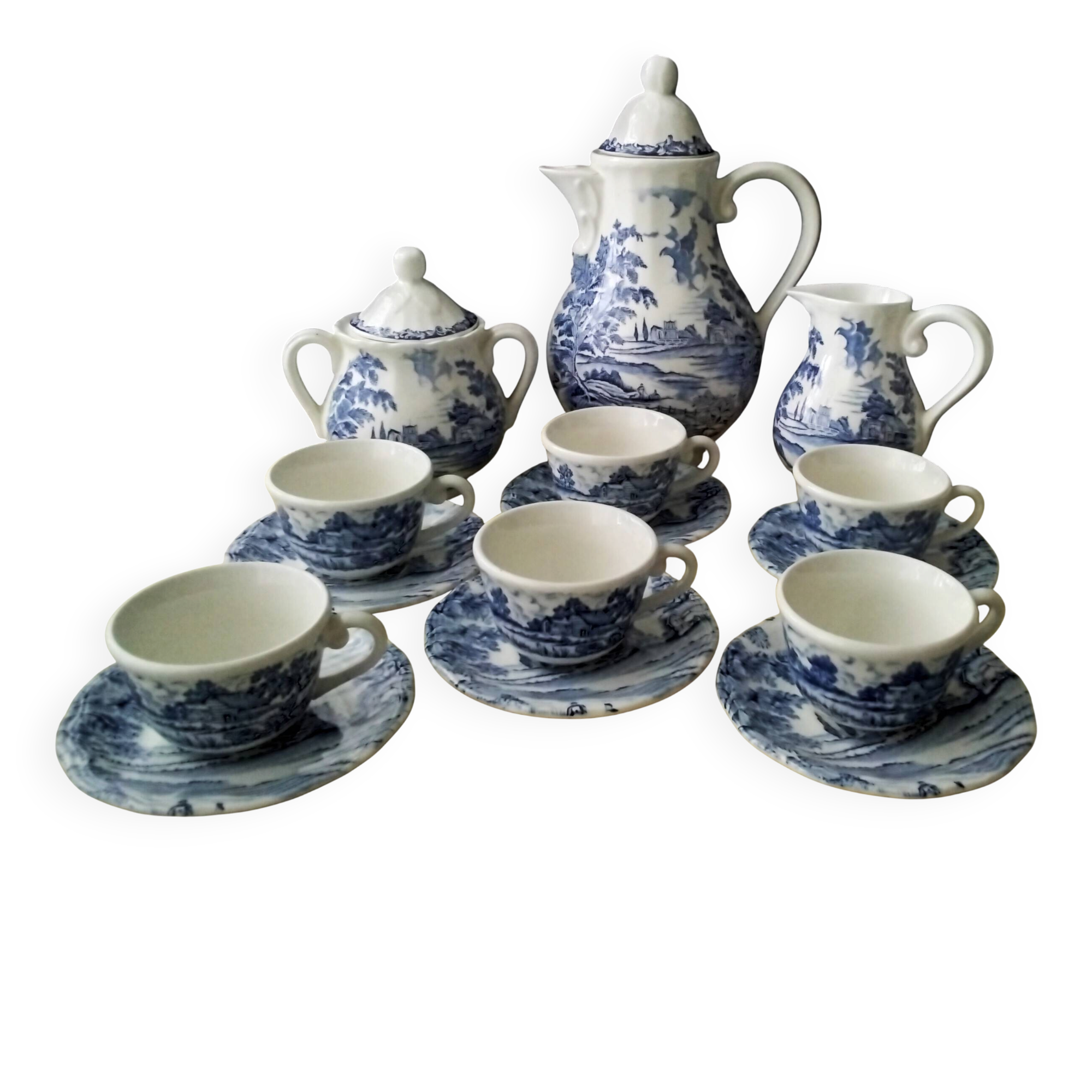 Lunéville earthenware coffee service "English Style"