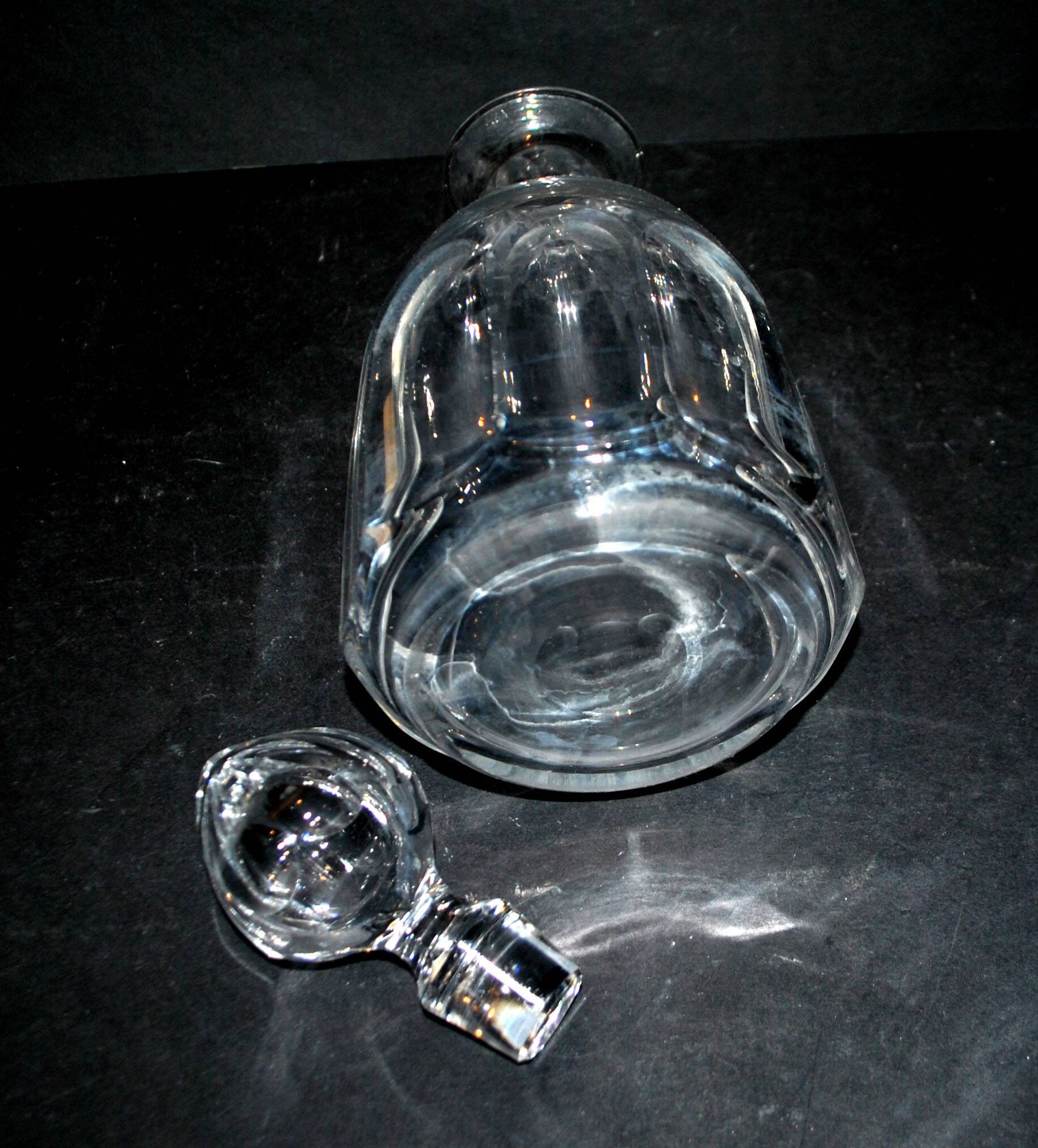 Carafe à whisky en cristal taillé à côtes plates saint-louis bristol? h25.5cm