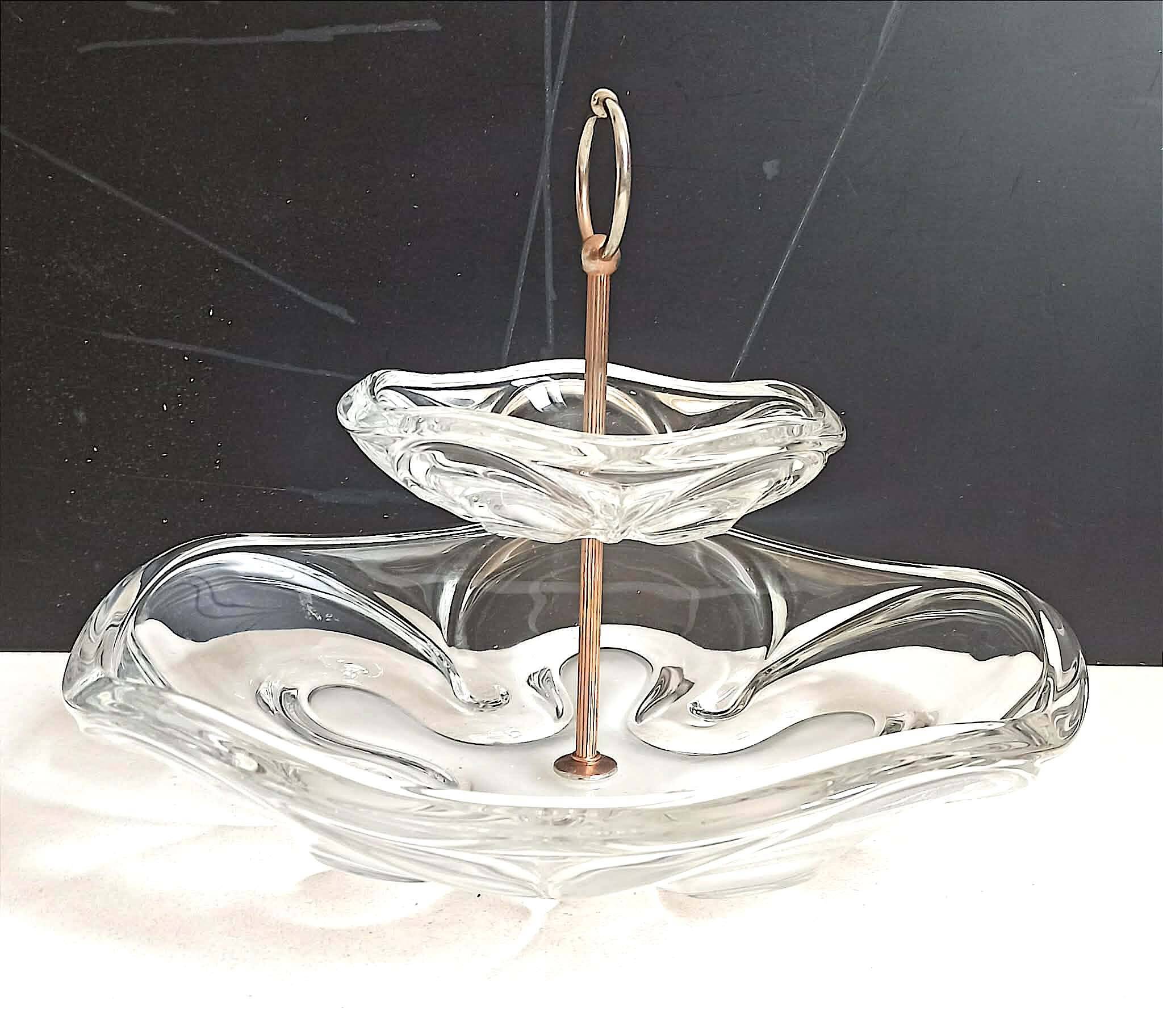 Glass paste compote 1960s Height 25 cm