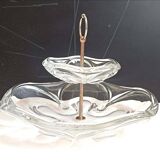Glass paste compote 1960s Height 25 cm