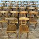 Series of 24 chairs bistrot wood curved 1960
