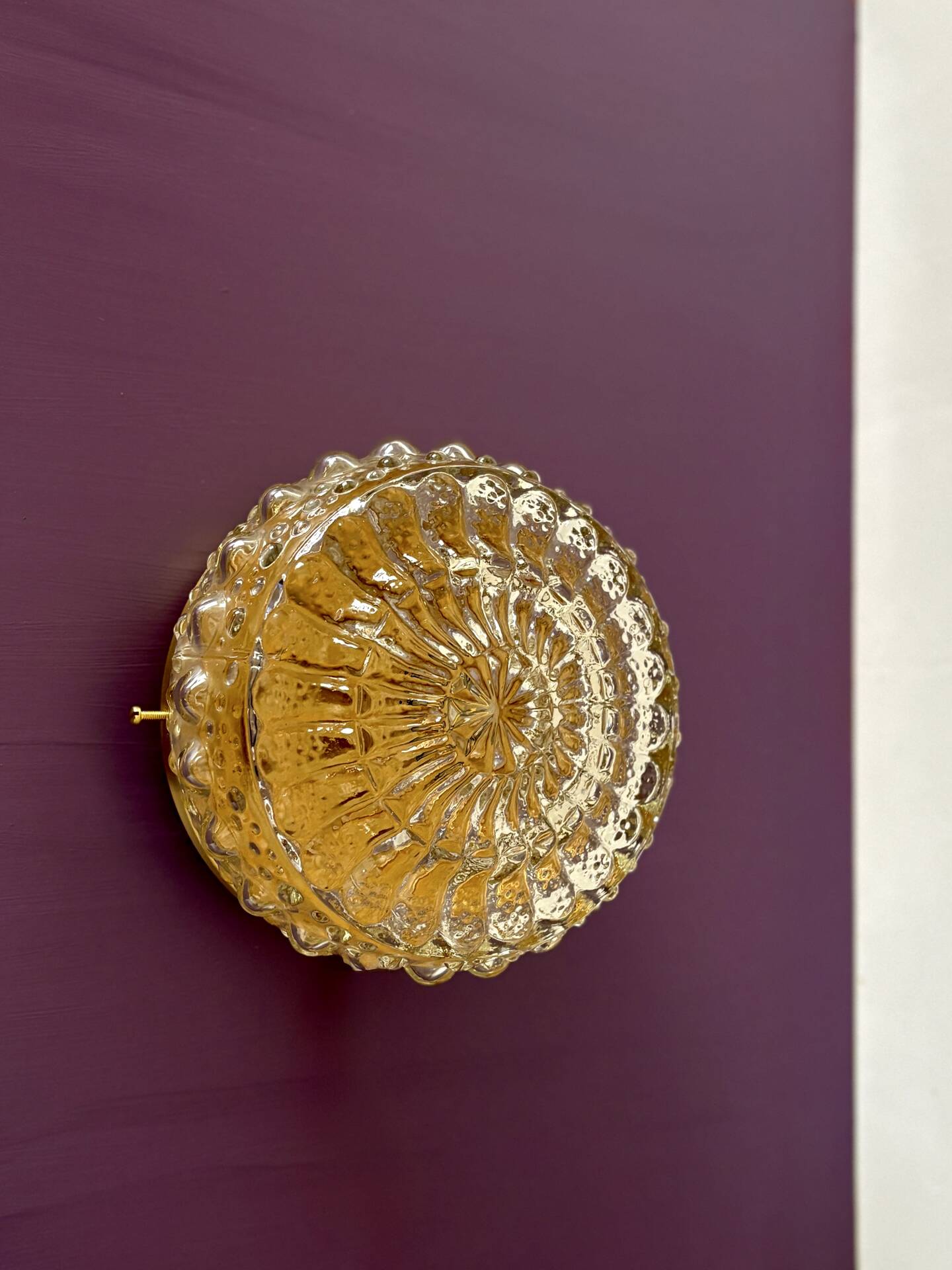 Vintage glass moulded globe wall or ceiling light.