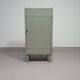 Gray metal locker. Industrial small sideboard.