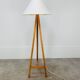 Lampadaire tripode bois, années 80