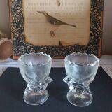 Antique Portieux glass egg cups