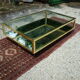 Table basse en laiton verre et miroir 1960/1970