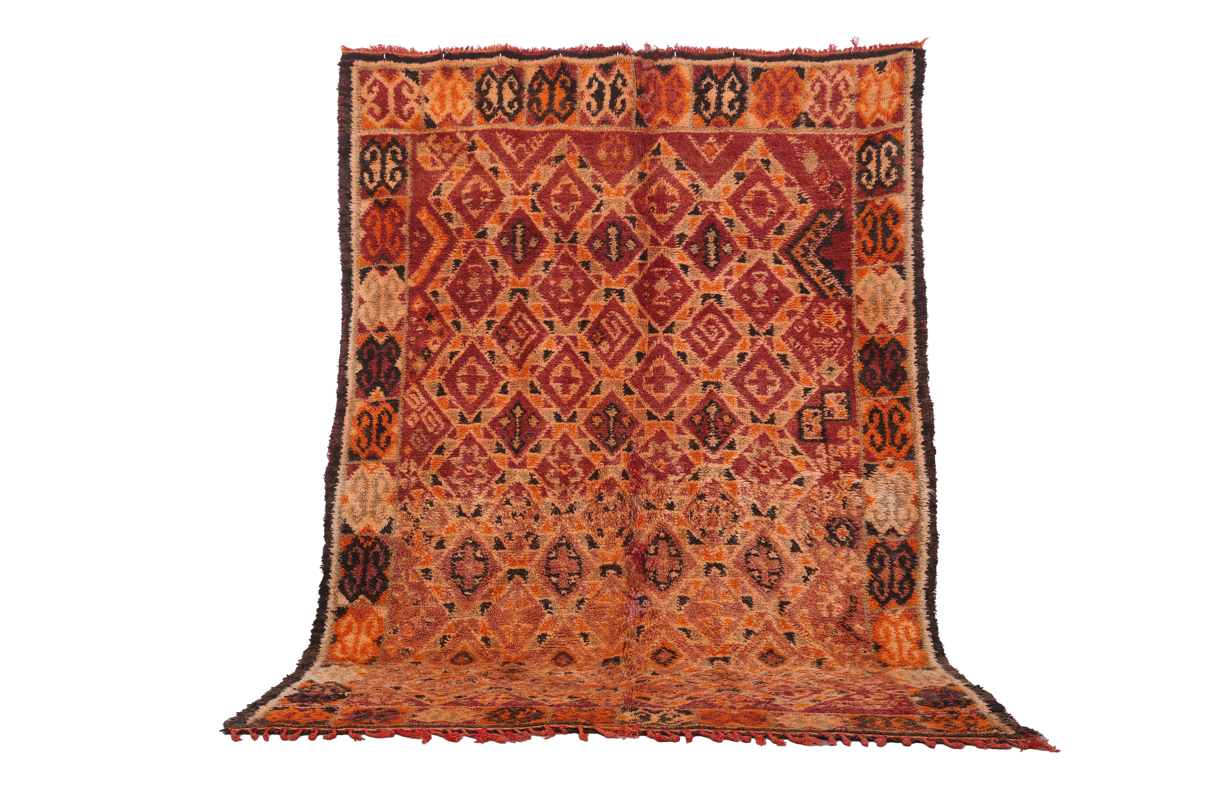 Vintage Moroccan Rug 210 x 286 cm - Antique Berber Rug - Wool Moroccan Rug