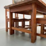 Set of table and 4 chairs, 60s mountain furniture