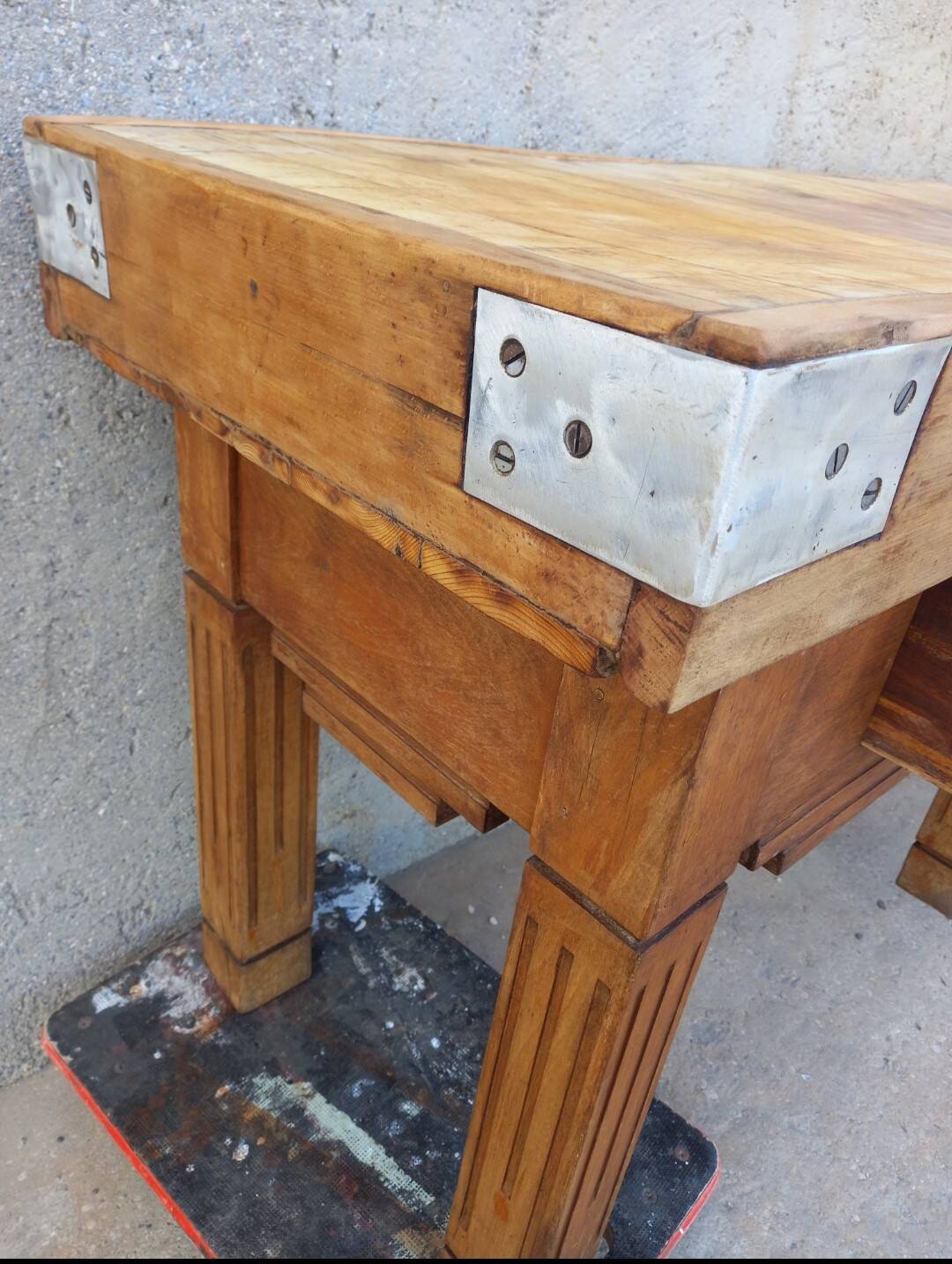 2-drawer block, butcher's shop, beautiful patina, wood color