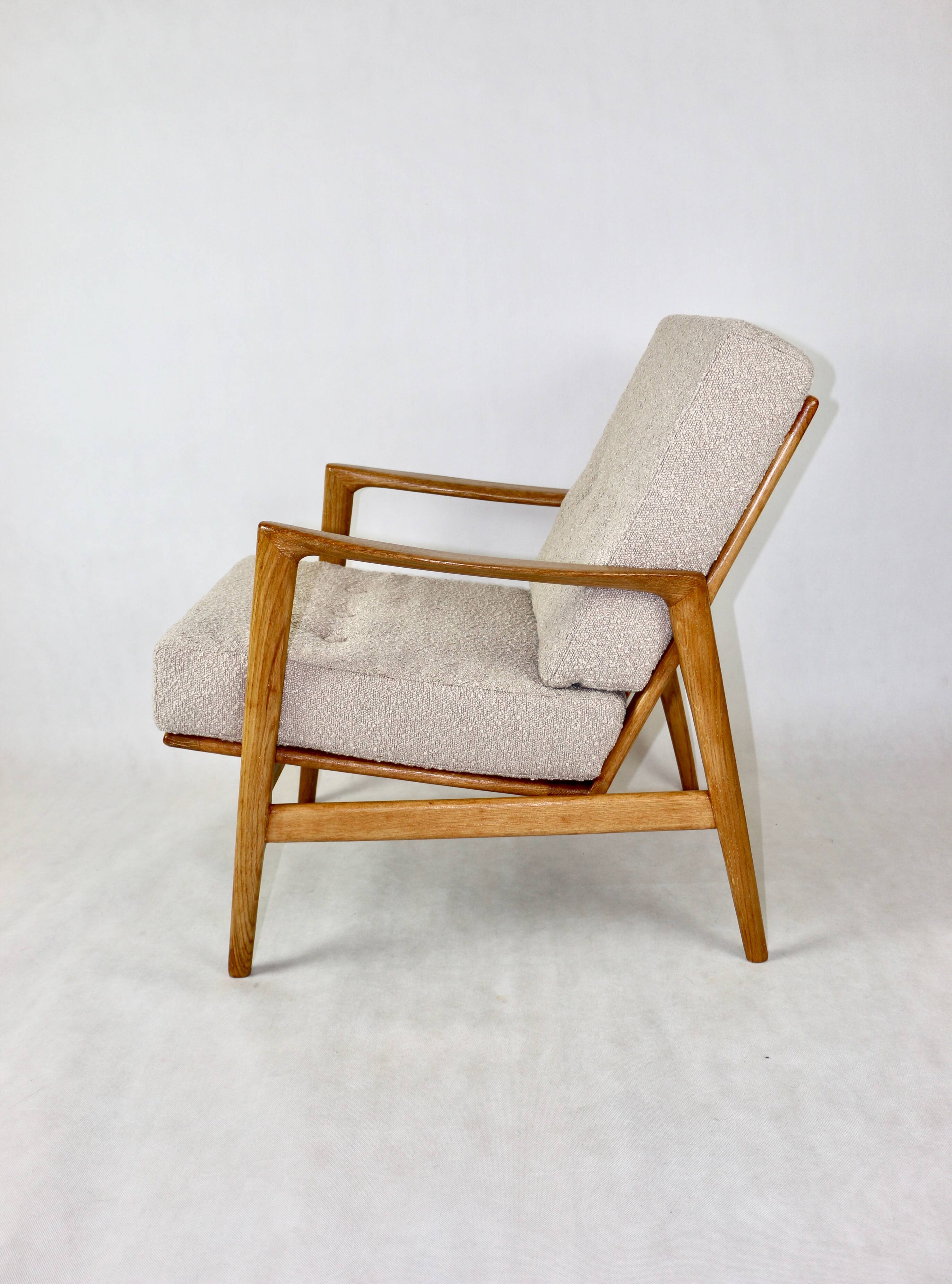 Polish Beige Stefan Oak Armchair, 1970s