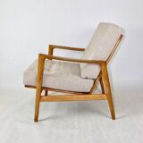 Polish Beige Stefan Oak Armchair, 1970s