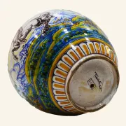 Large antique ceramic pot from Talavera, hand-painted.