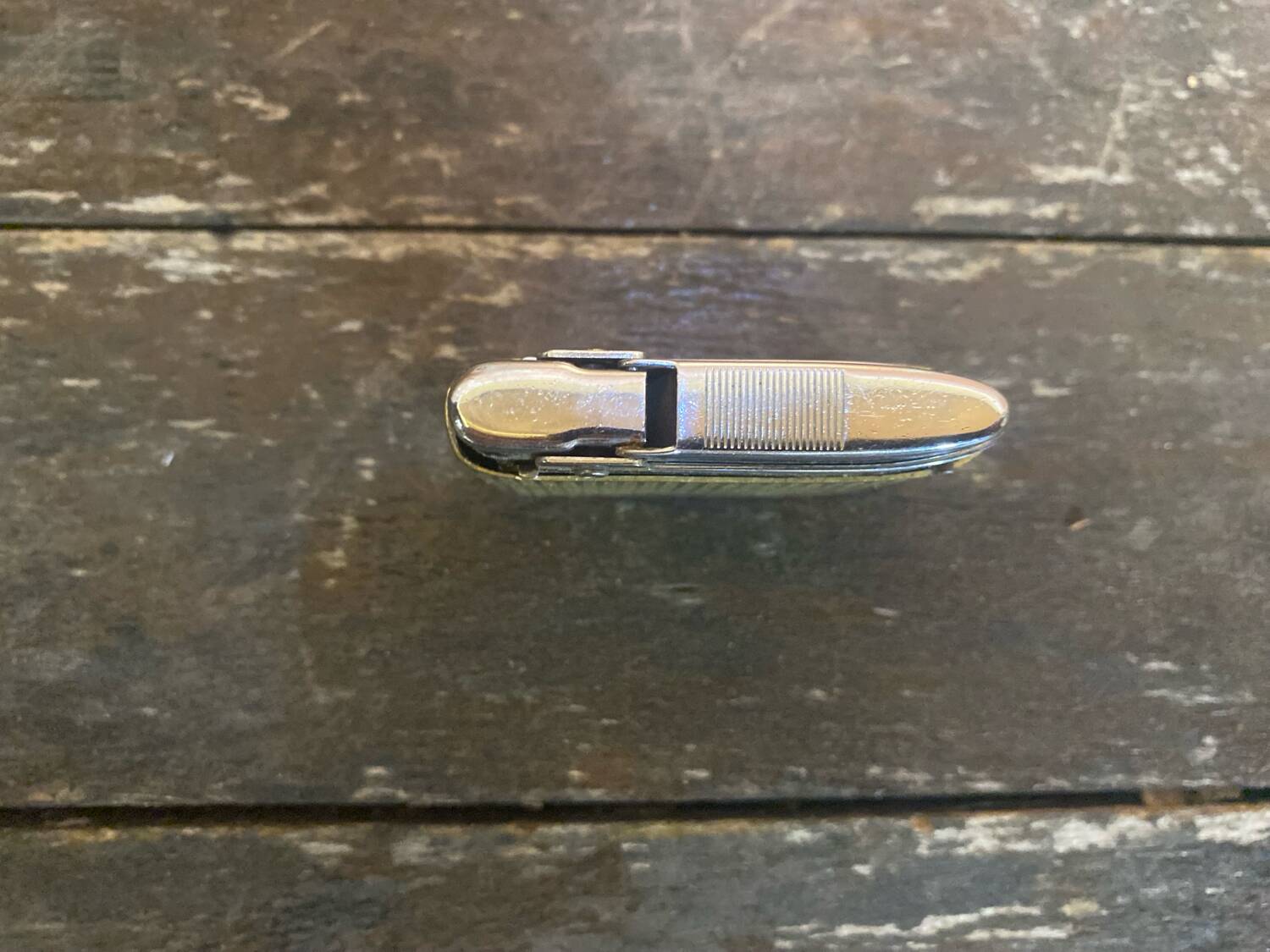 Vintage silver match chrome + gold metal lighter made in france