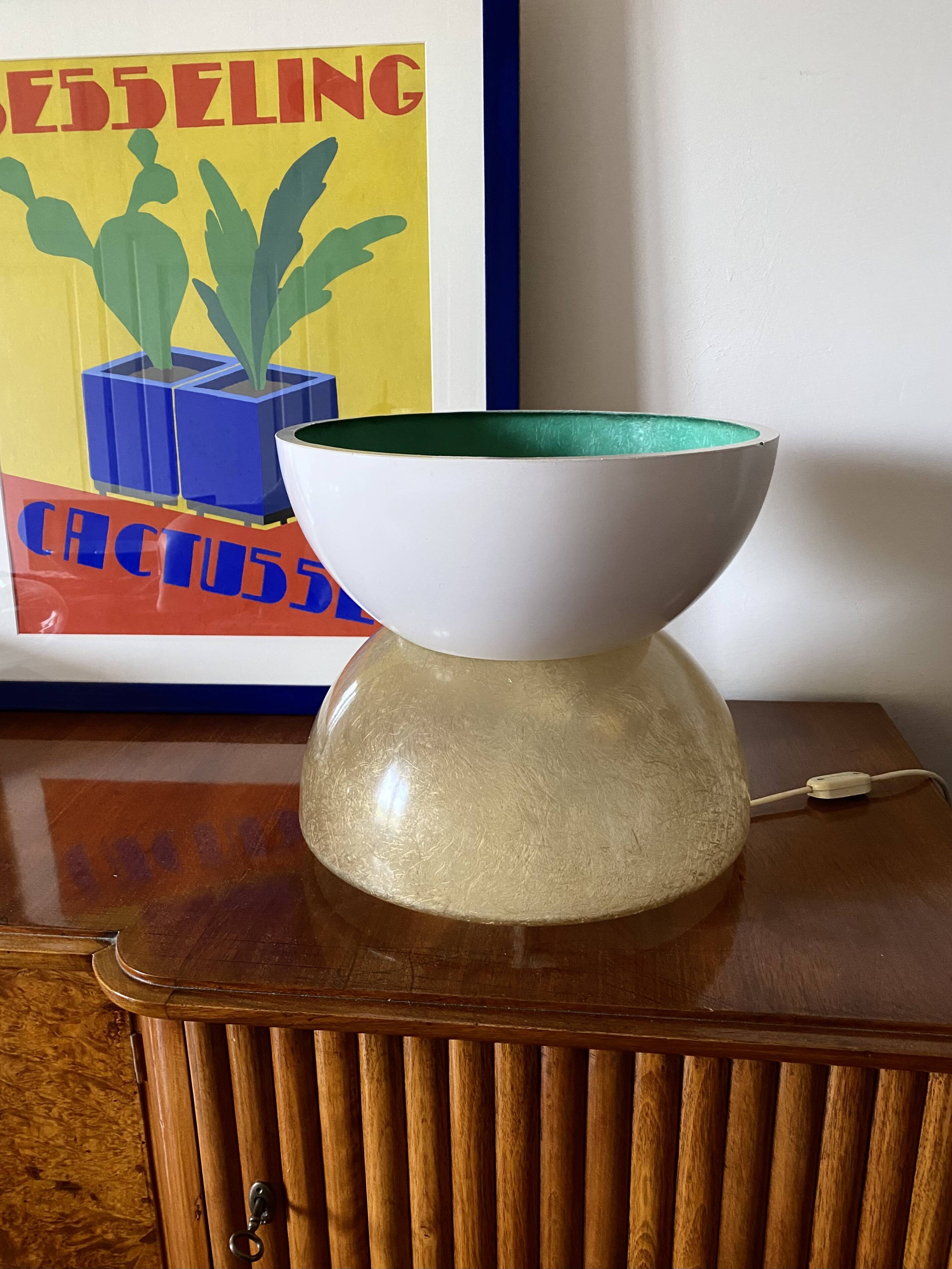 Planter / Pot fiberglass lamp, Luci Milano Italy, 1970s