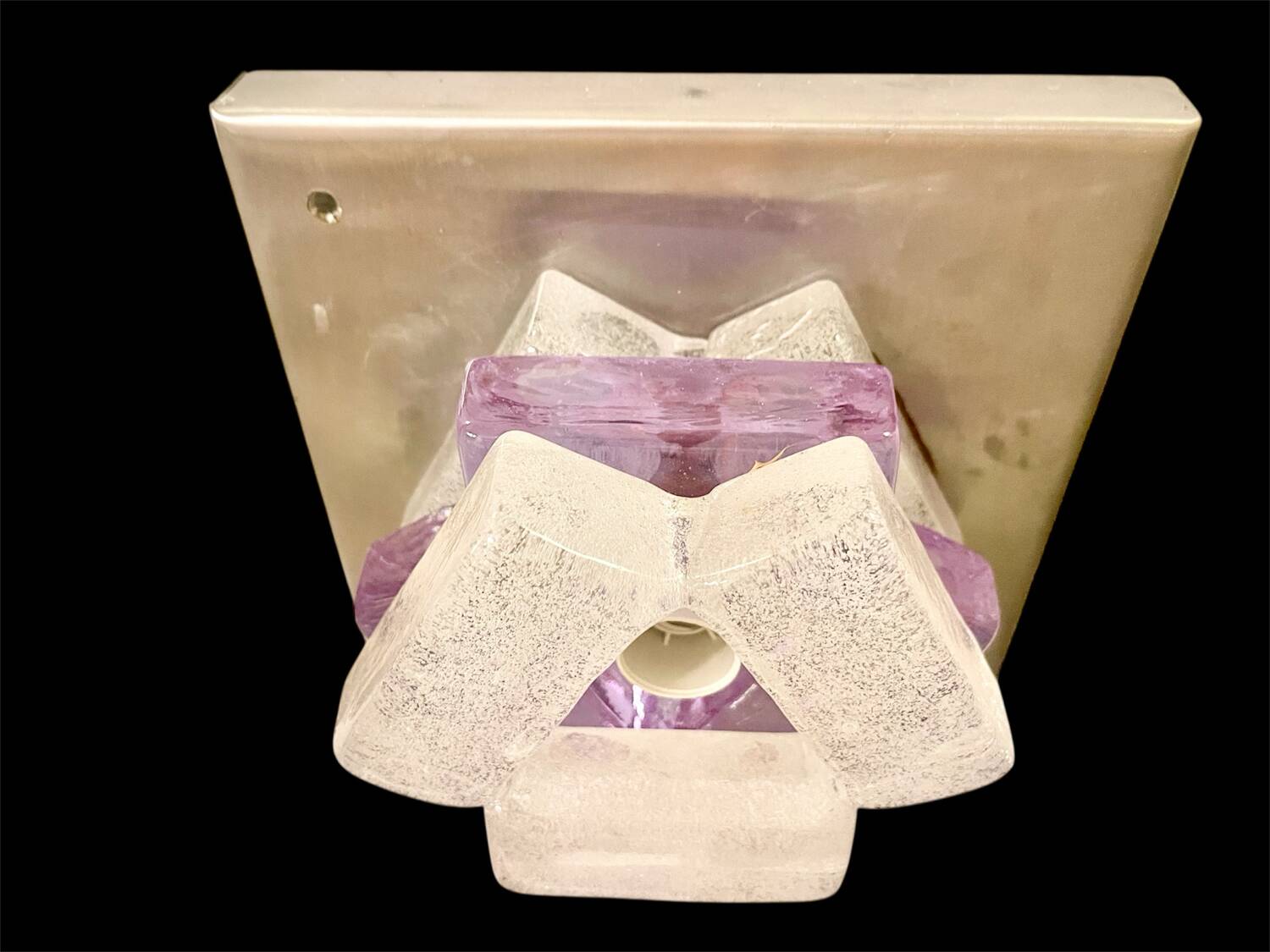 Albano Poli by Poliarte two-tone murano glass wall light, Italy 1970