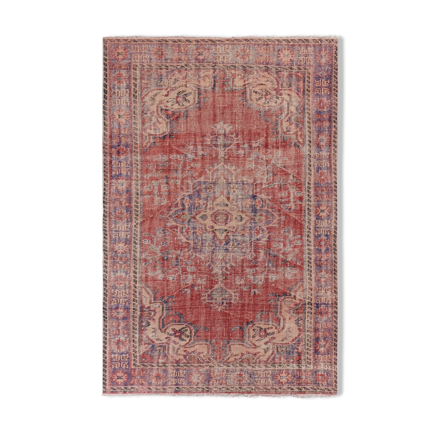 Vintage Turkish rug from Oushak, handwoven 182x276 cm