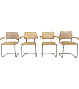 Ensemble de 4 fauteuils vintage, fabriqués en Italie, années 1970