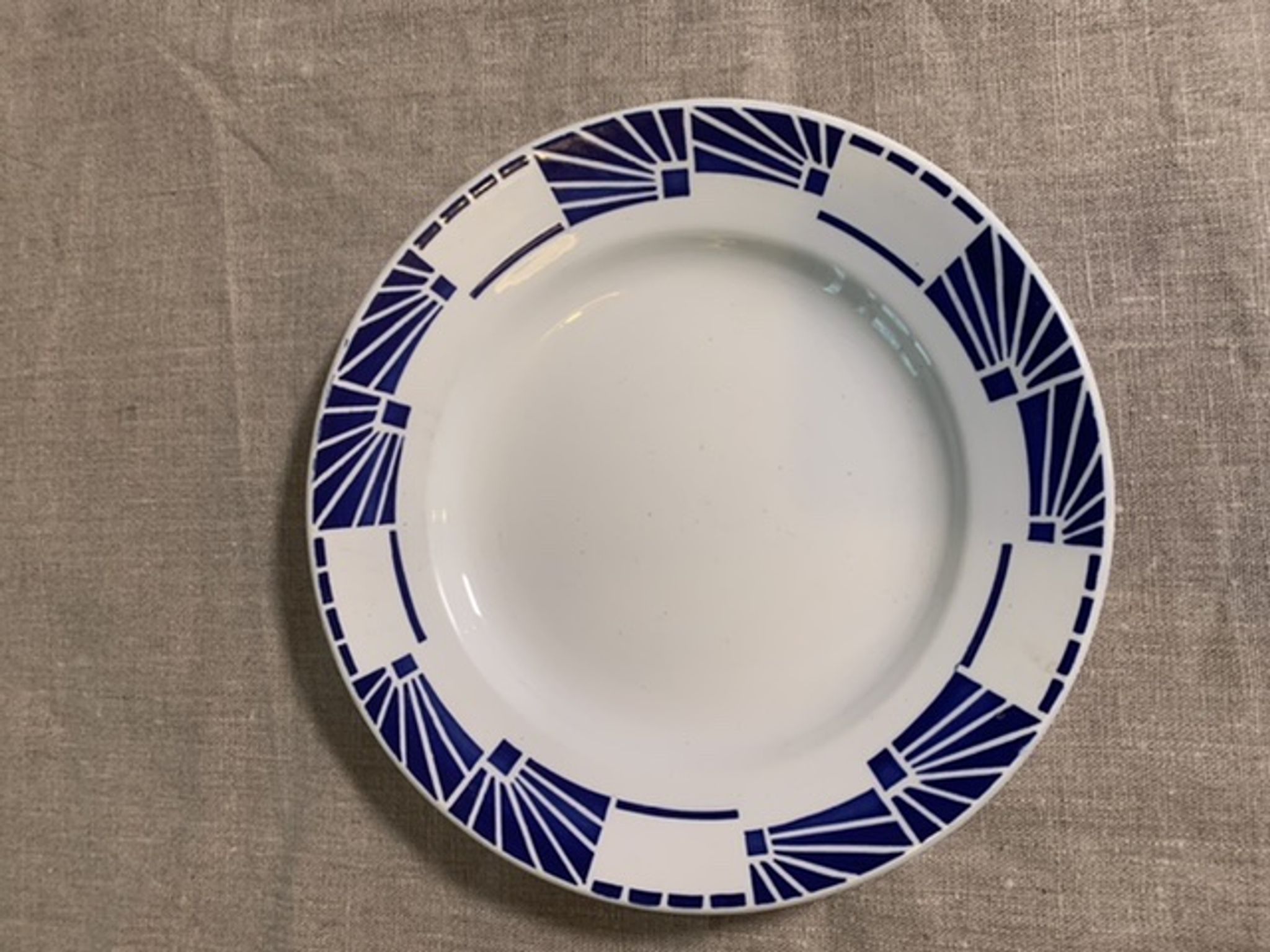 6 assiettes plates modèle dombasles sarreguemines france art déco