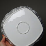 Square coupe/bowl in celadon porcelain, vintage Limoges from the 50s to 70s.