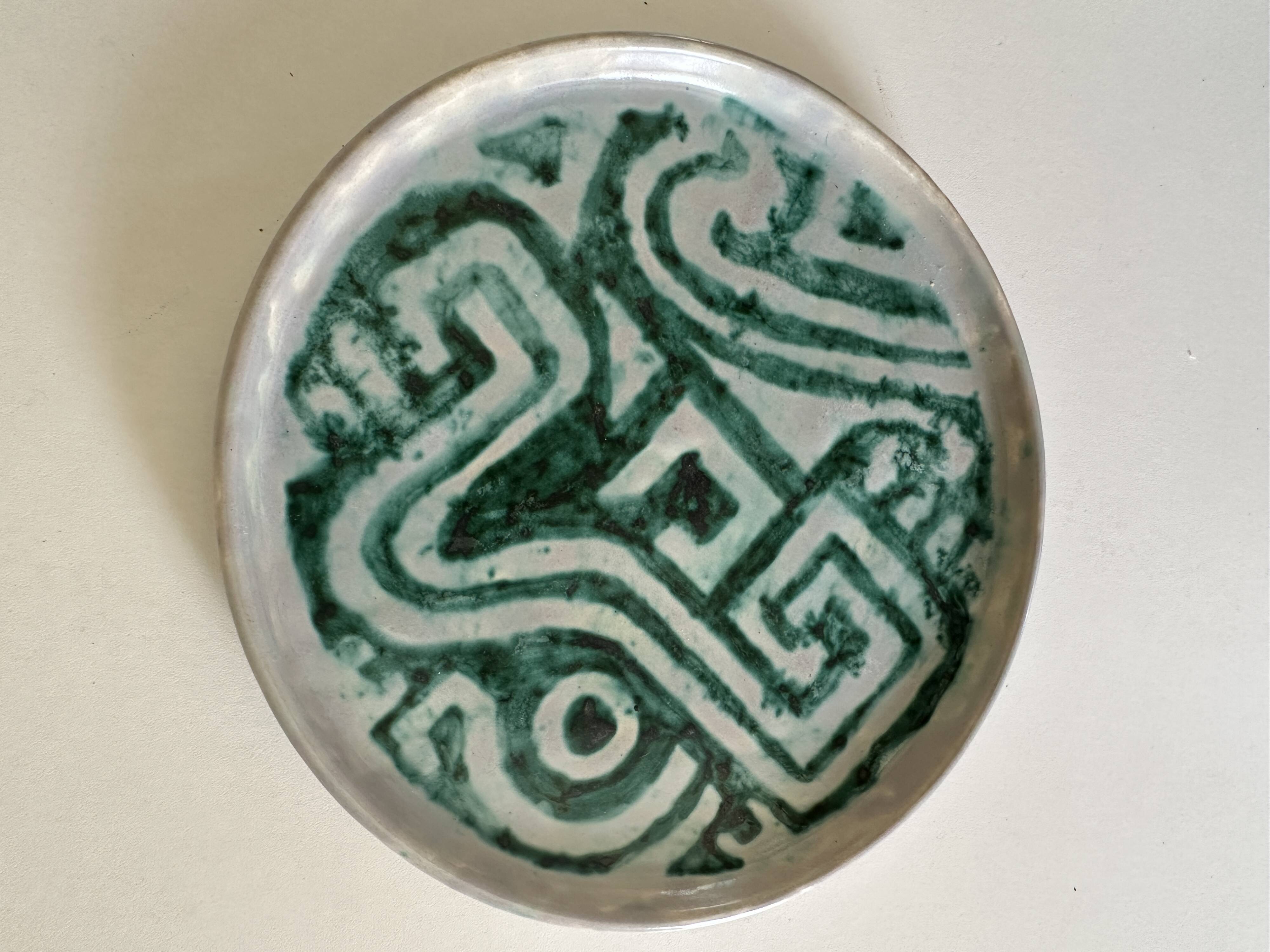 Vintage ceramic plate, 60s design