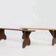 Mid-Century Rustic Bench in Brown Painted Wood, France, 1890s
