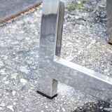 Tavolino vintage in acciaio cromato, anni '70