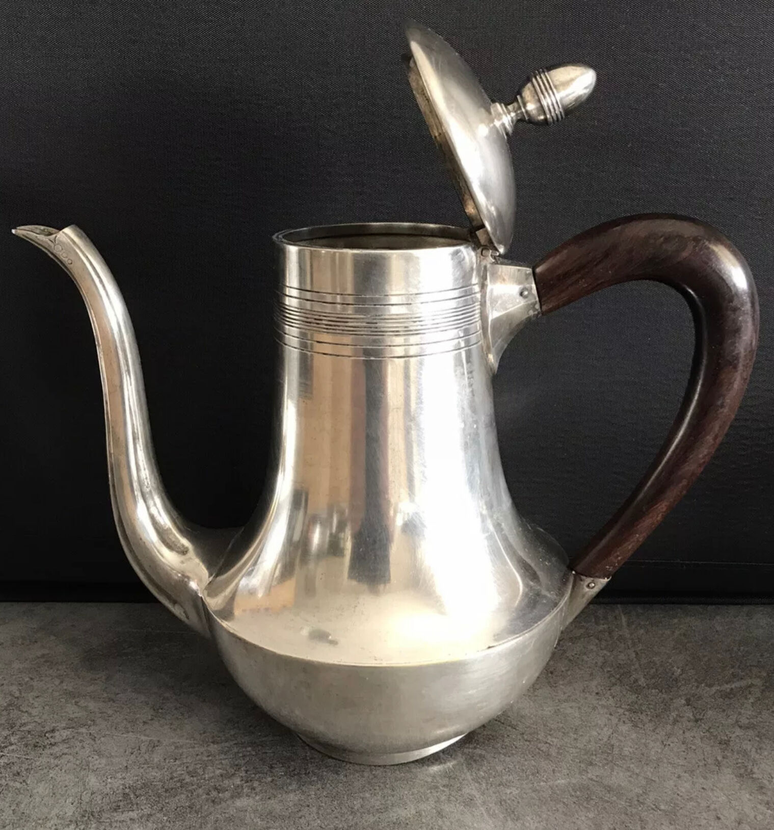 Coffee/tea service in silver metal punch goldsmiths phoenix villeurbanne xixth