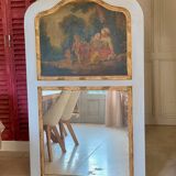 TRUMEAU Louis XVI, Large Model, in gilded wood from the 19th century