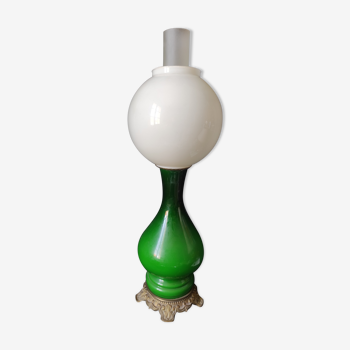 Lampe faience verte