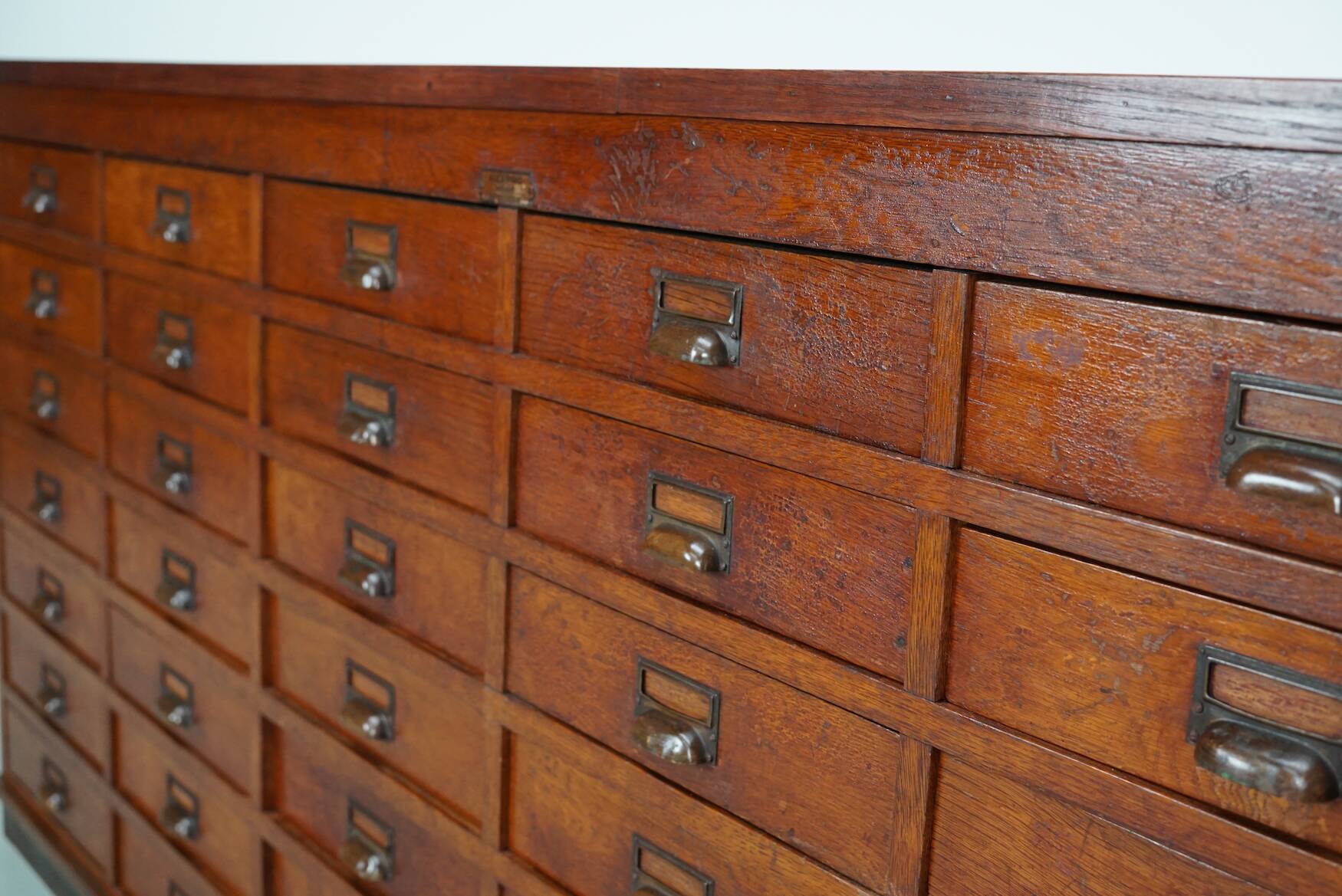Large Dutch oak apothecary / filing cabinet or sideboard, 1930s