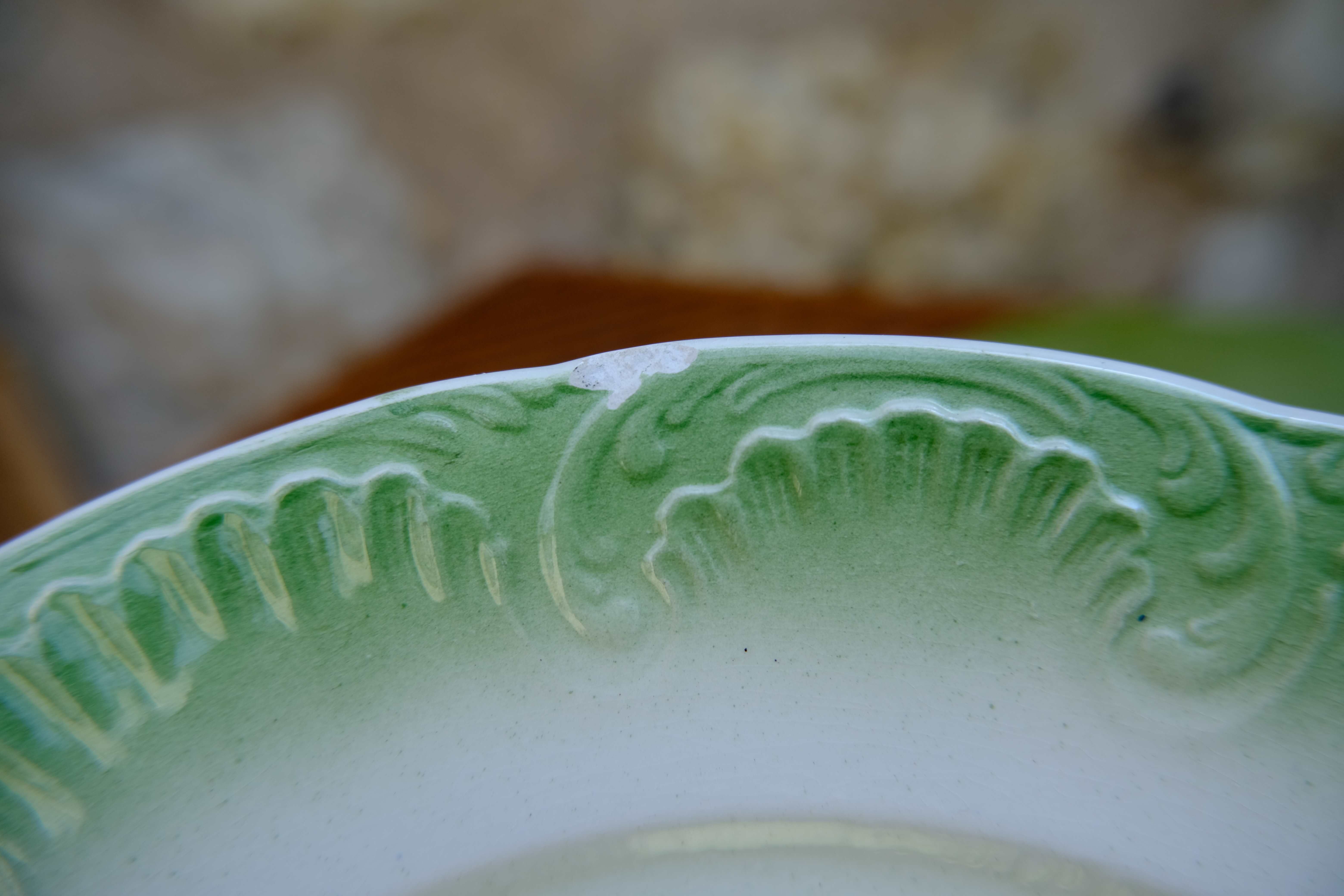 Lot 5 earthenware dessert plates from Digoin and Serreguemines