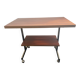 Table d'appoint à 2 niveaux sur roulettes