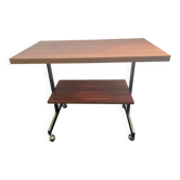 Table d'appoint à 2 niveaux sur roulettes