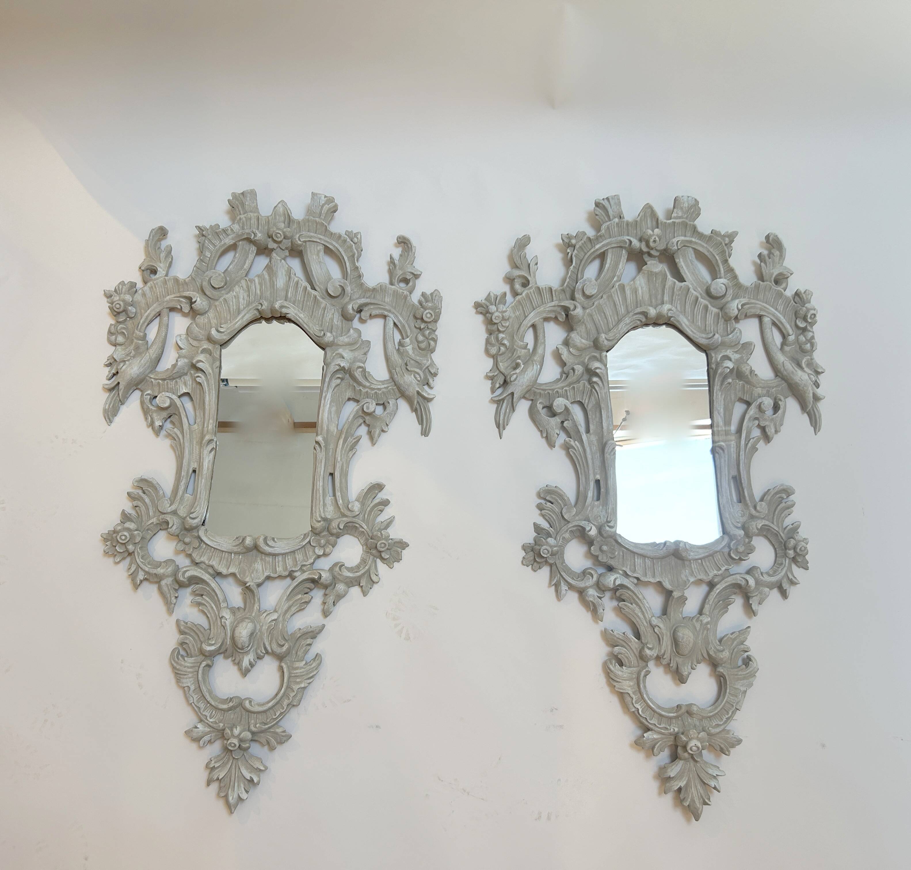 Pair C19th Continental Wall Mirrors