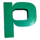 Metal letter P