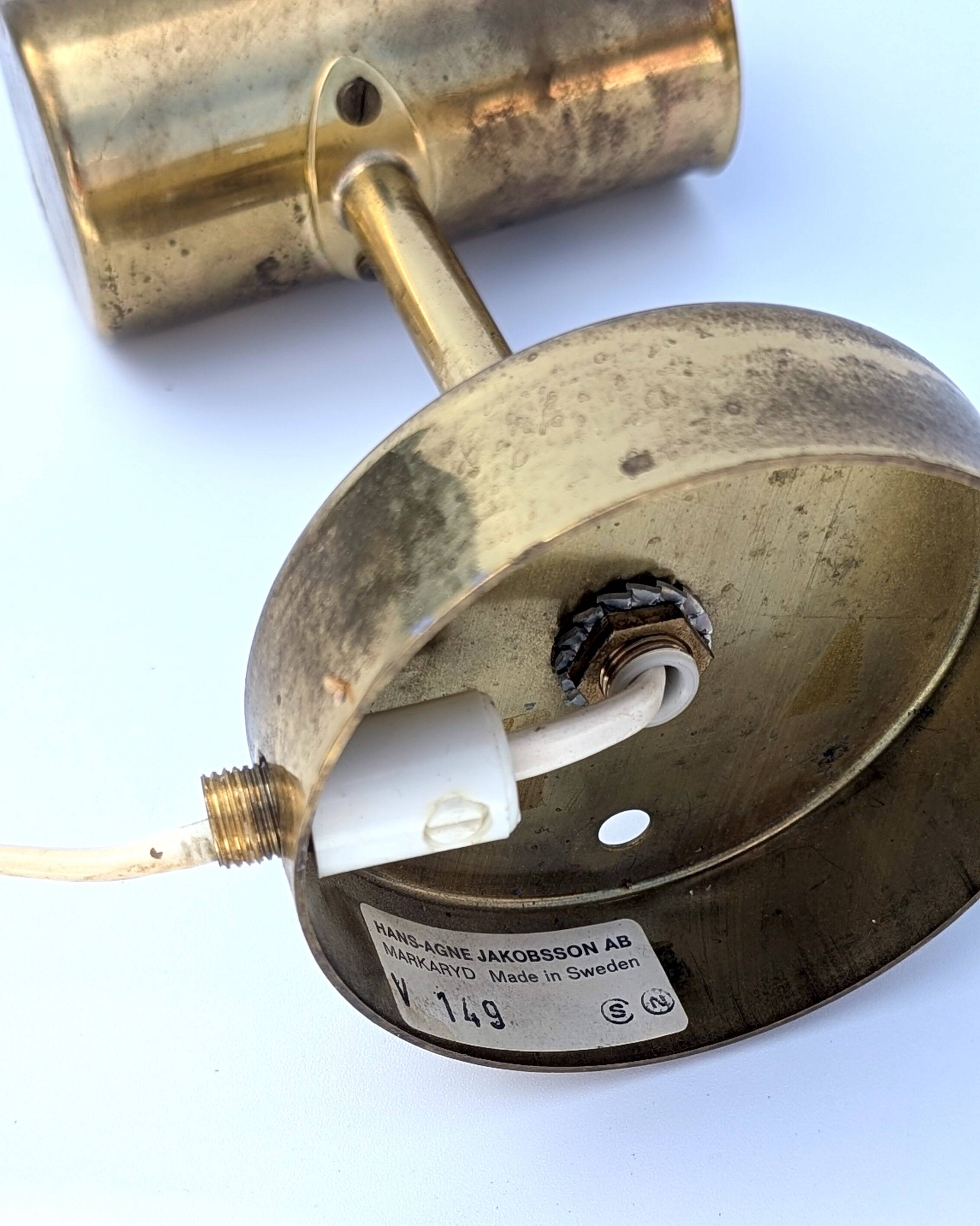 Brass and smoked glass wall lights Model V149 - Hans-Agne Jakobsson