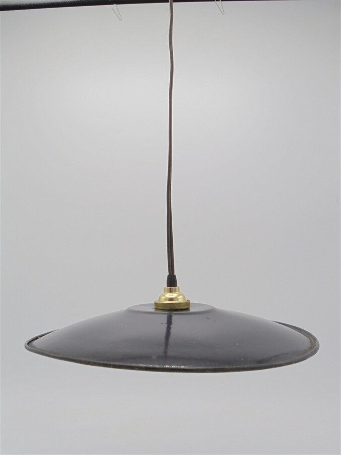 Black enamelled iron hanging lamp