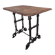 Table bistrot pied fonte dessus chêne