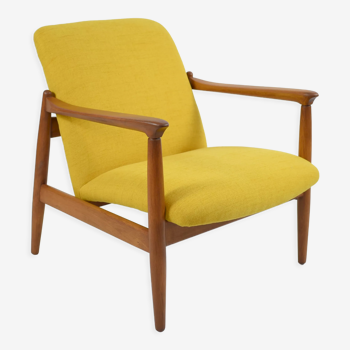 Original restored armchair, designer E.Homma, 1960s, yellow