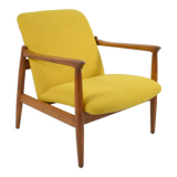 Original restored armchair, designer E.Homma, 1960s, yellow