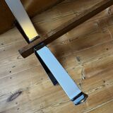 Vintage ceramic coffee table (atomic pattern) with a chrome base.