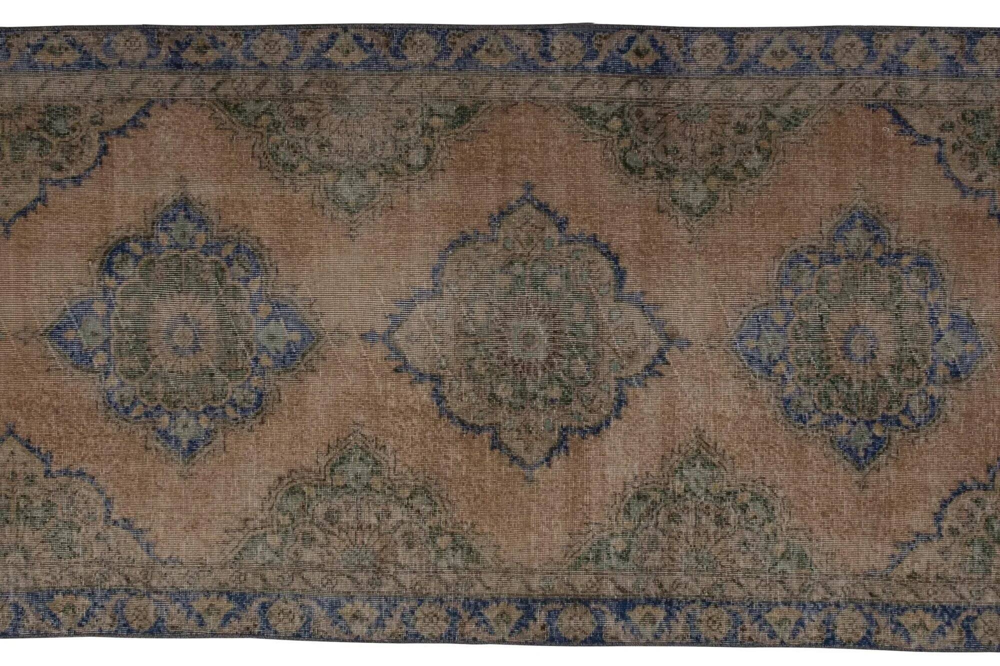 Vintage Turkish hallway rug 129x375 cm