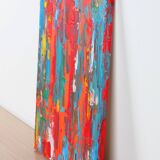 Abstract Red, Orange and Blue original painting on stretched canvas
