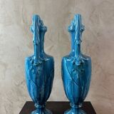 Paire de vase en porcelaine Bleue