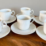 Villeroy & boch espresso or coffee cups with saucers, diamant series from the 1980s