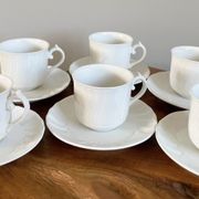 Villeroy & boch espresso or coffee cups with saucers, diamant series from the 1980s