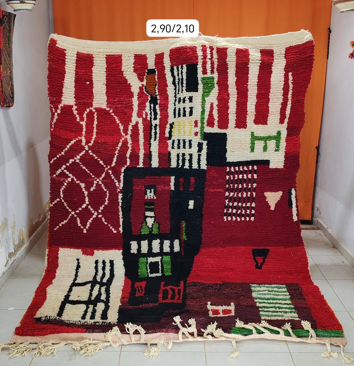 Berber Boujaad rug from Morocco in wool – 290 × 210 cm