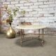 Table basse ronde marbre et  laiton